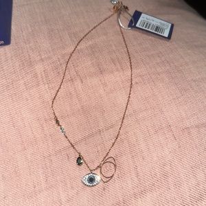 Swarovski rose gold evil eye necklace